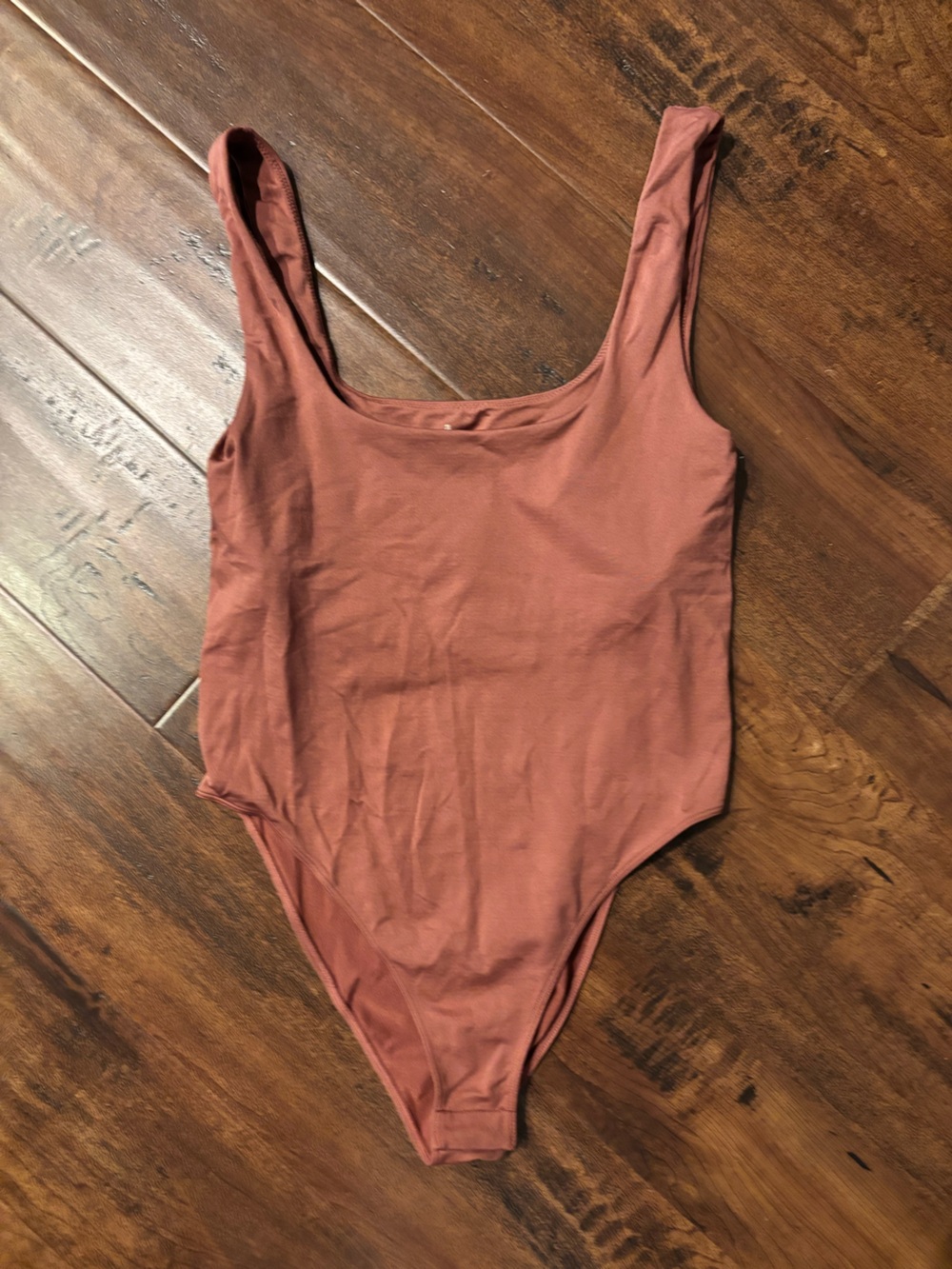 a new day Women's Rust-Toned Scoop Neck Bodysuit small